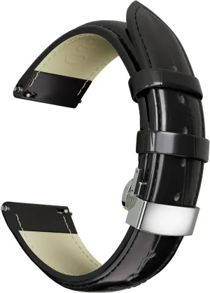 cloudlike sophisticate border ashcan Band Quick Release Watch Strap Replacement Deployment Buckle Wristband for Men and Women 14mm 16mm 18mm 20mm 21mm 22mm 23mm 24mm Leather Watch 