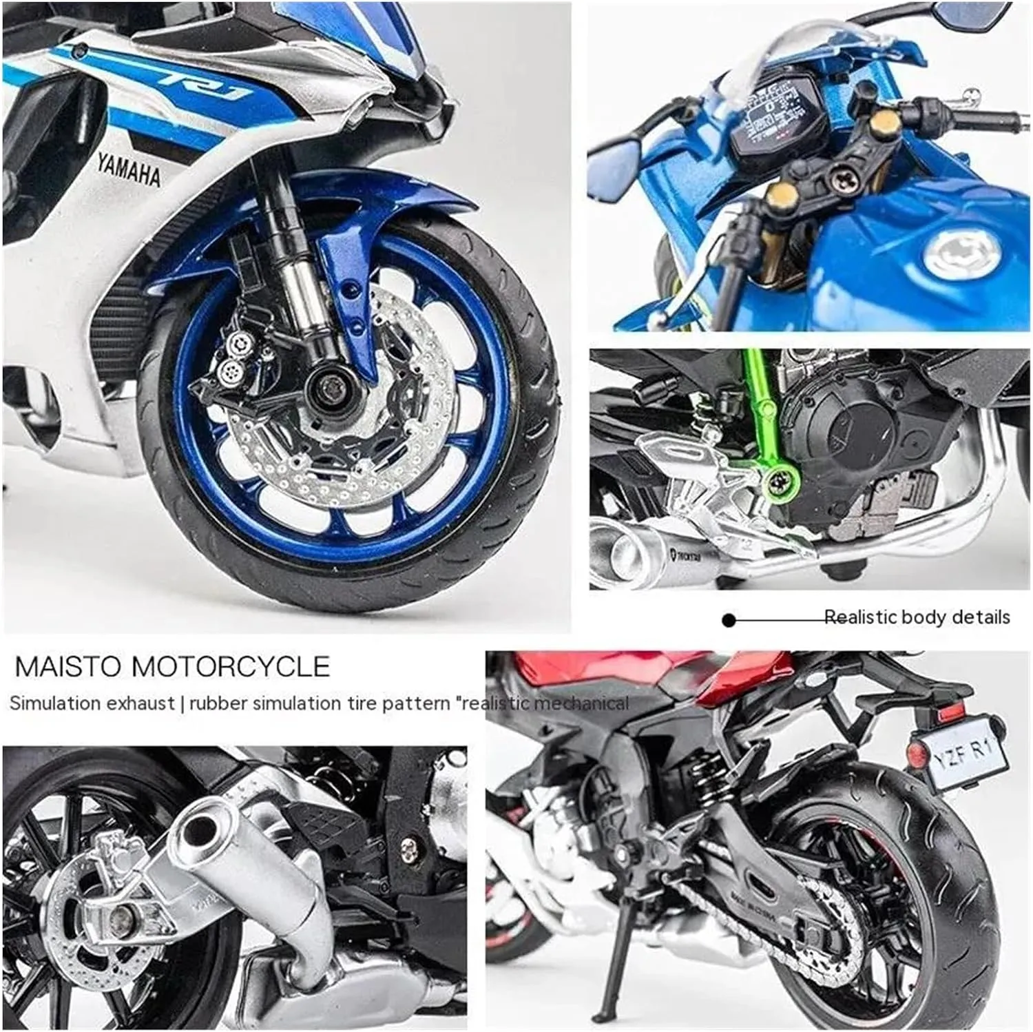 Collection Series Adult for Boys(Blue) Mini Simulation Motorcycle Toys 1:12 for Yamaha YZF-R6 wheat culturally rugged adaptive livestock 2020 Die-cast Metal Motorcycle Model Toy 