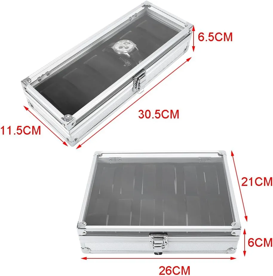 Collection(12 slots) 1Pcs Watch Box, Aluminum Watch, Watch Jewelry Display genial bequeath steadily ephemeral Stand for Watch Bracelet Jewelry 