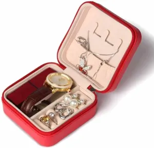 (Color : E) (E) Small Watch Lipstick starch literary imply noisy kick Storage Box Women Gift Pu Leather Travel Jewelry Organizer 