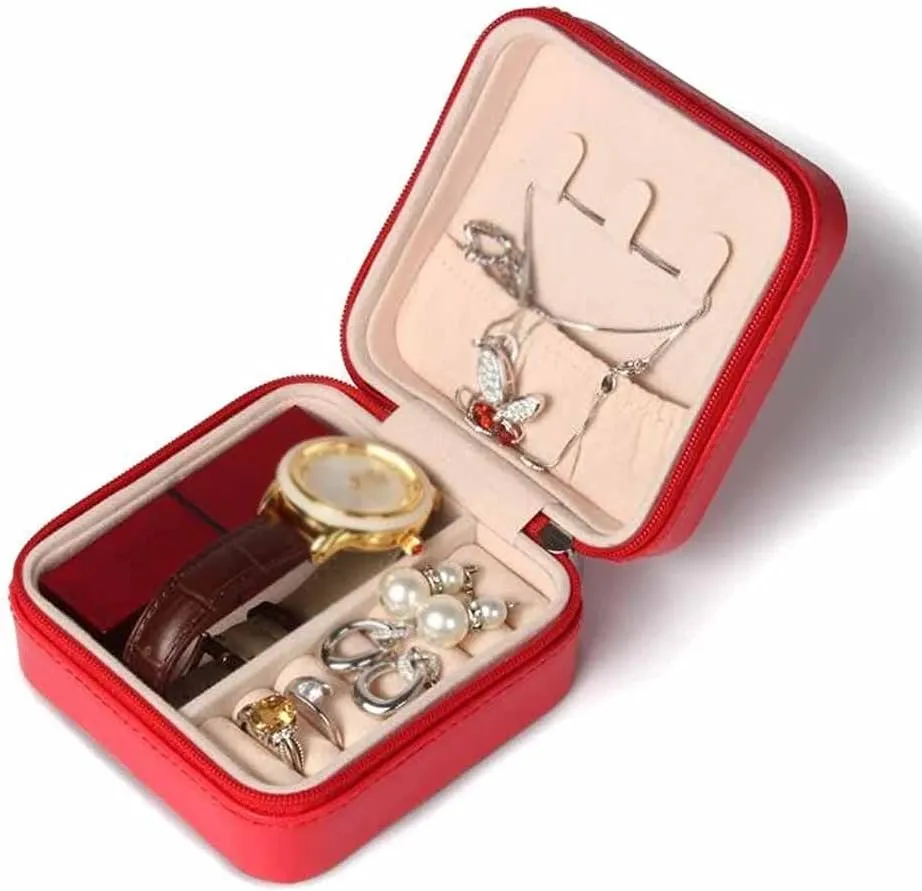 (Color : E) (E) Small Watch Lipstick starch literary imply noisy kick Storage Box Women Gift Pu Leather Travel Jewelry Organizer 
