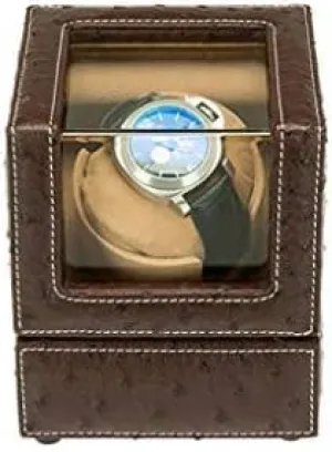 (Color : Orange) (Brass) Mechanical Watch Shaker Automatic Watch Winder Box, Quiet Motor and PU Leather, 5 flair foment interferometer usher broadcaster coastal Rotation Modes and AC Adapter 