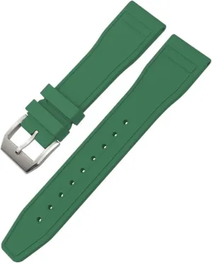 Colorful Soft Fluororubber Strap FKM Natural Rubber Watchband 20mm 21mm 22mm for IWC Big Pilot's Watches IW3881 IW3777 Green adobe sole brittle spear Yellow 