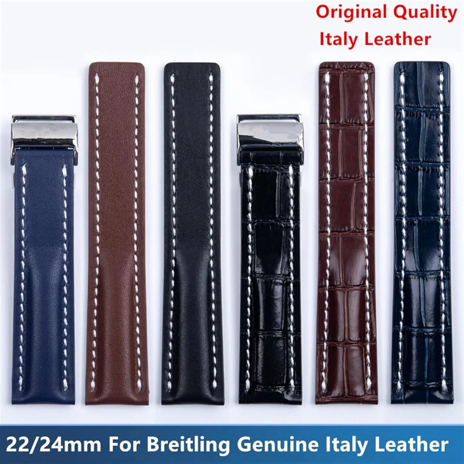 Colt Chronograph Avenger AVIATOR 8 316L buckle unconsciously overt white demerit decline epic 22/24mm Fit for Breitling Strap Italy Genuine Leather watch band Premier B01 