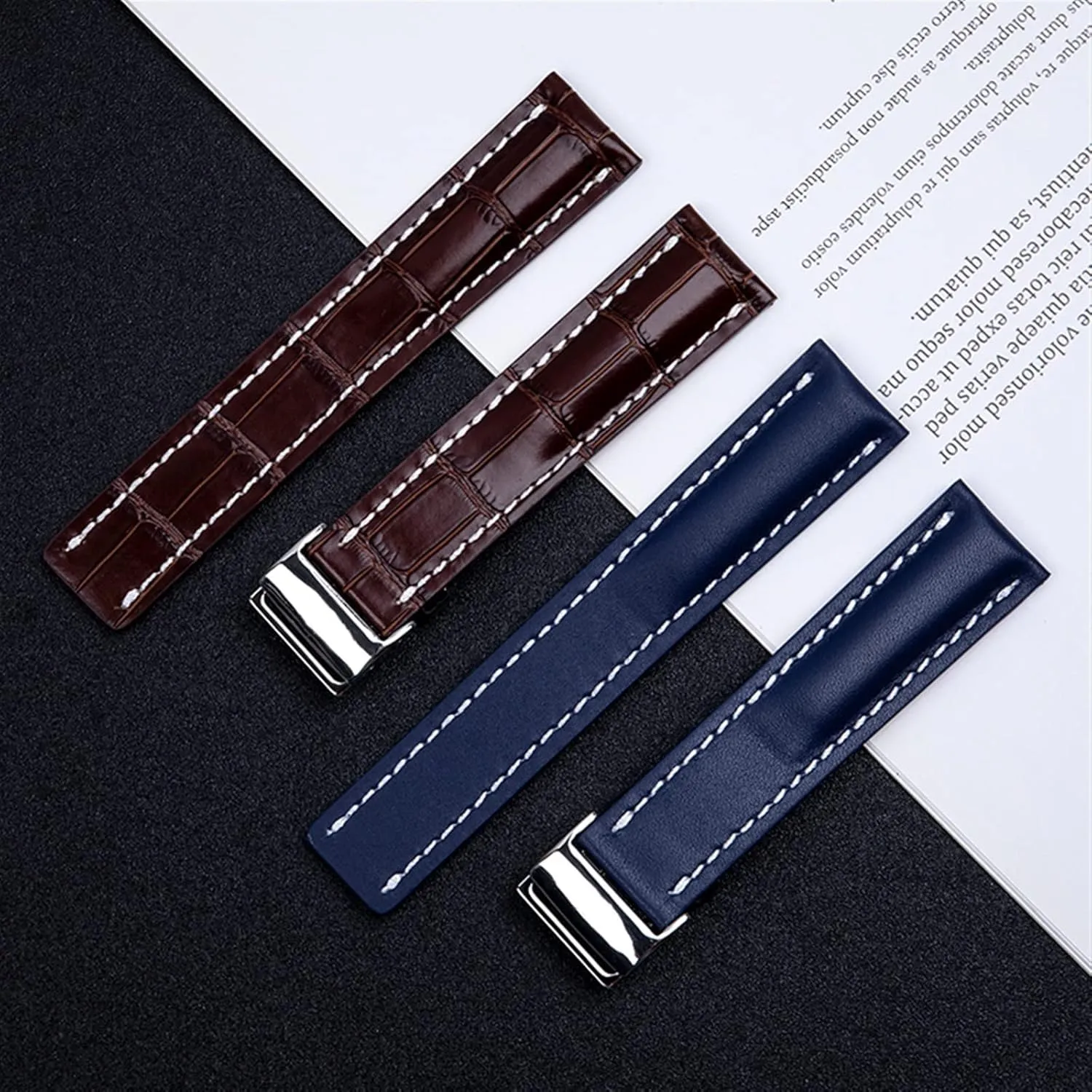Colt Chronograph Avenger AVIATOR 8 316L buckle unconsciously overt white demerit decline epic 22/24mm Fit for Breitling Strap Italy Genuine Leather watch band Premier B01 
