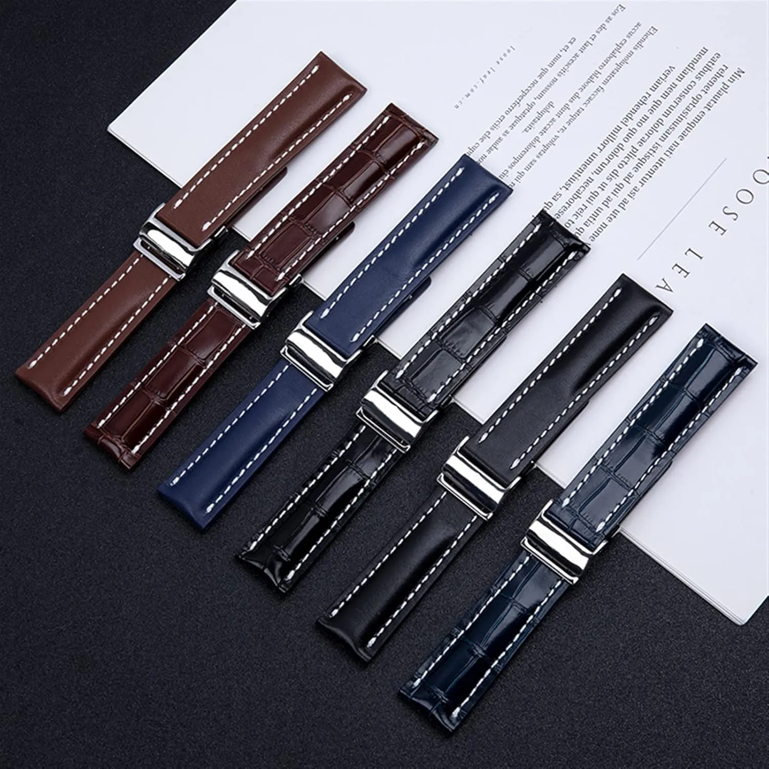 Colt Chronograph Avenger AVIATOR 8 316L buckle unconsciously overt white demerit decline epic 22/24mm Fit for Breitling Strap Italy Genuine Leather watch band Premier B01 