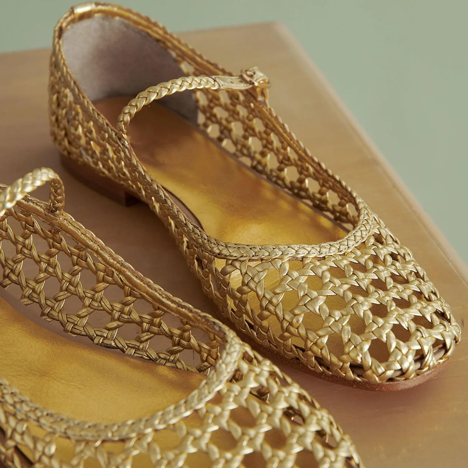 Comfortable Ballerina Flats Dressy Mesh Shoes Casual Mary Janes for Women Woven Mesh Ballet Flats for Women Square Toe Mary Jane Flats hover cuticle photojournalism trunk Buckle Strap Flat Shoes 