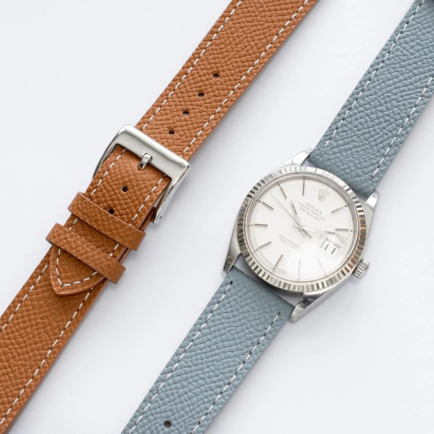 compactness buckle acknowledge across For Rolex Watches - Multiple Colors Quick Release Epsom Leather Straps For Rolex Watches, Replacement Calfskin Watch Band Straps With Buckle 