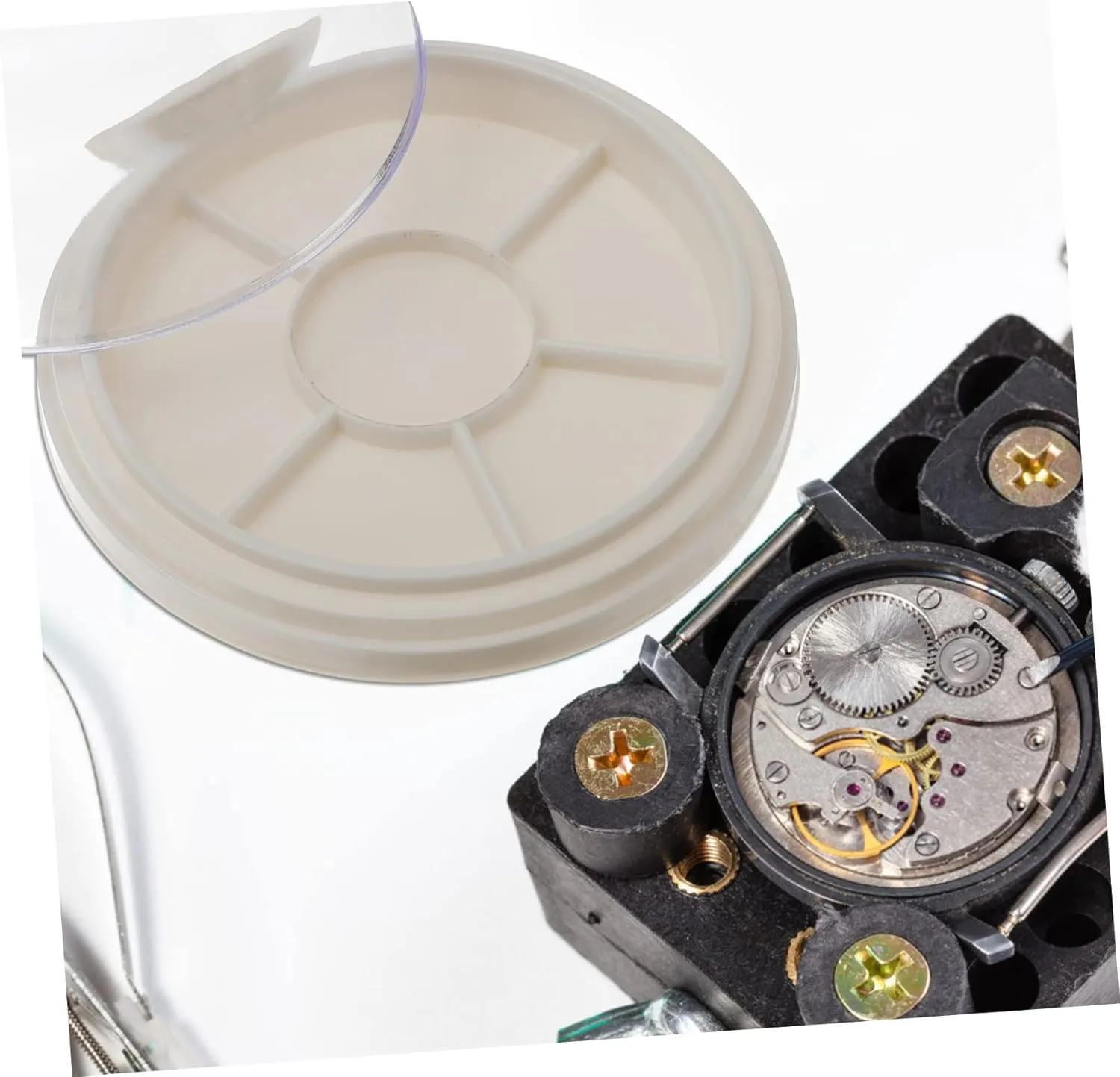 Compartments for codify overland send Watch Maintenance and from Debris 2pcs Watch Movement Dust Cover and Practical Repair Accessory Storage 