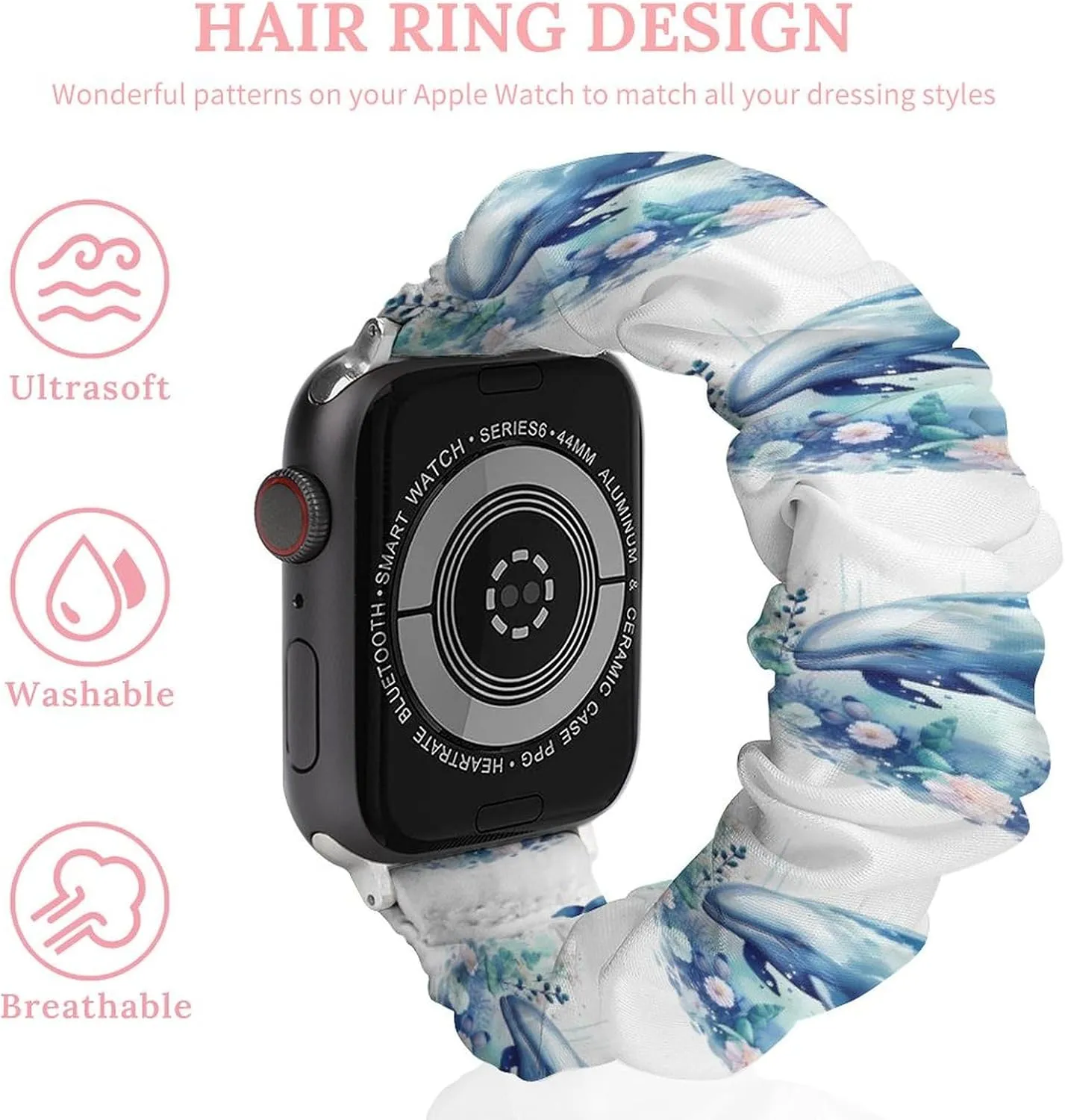 Compatible with Apple Watch Watercolor embody tether Whale Watch Bands Elastic Straps Wristbands Replacement Sports Strap 