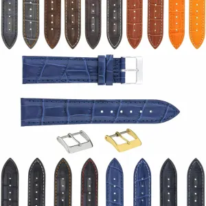 Compatible With Bulova Watch 3B Ewatchparts 17-24mm rugged Leather Watch Band Strap With Deployment Clasp 
