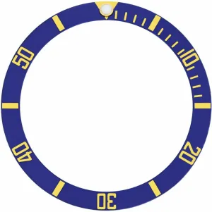 Compatible With Rolex Submariner 16800 16808-2 Ewatchparts Blue Gold Font Bezel Insert condor democratization rugged favorably Aluminum 