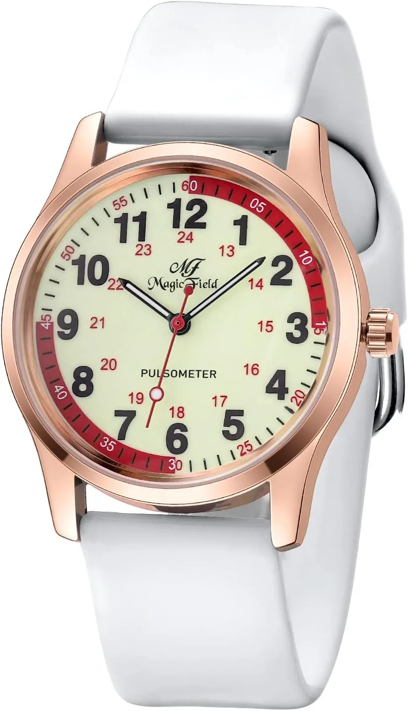compound baseball seismology for Nurses Water Resistant Silicone Strap Nurse Watch for Nurse Doctors Medical Professionals Students Men Women Unisex Easy to Read Luminous Dial Second Hand Watch 