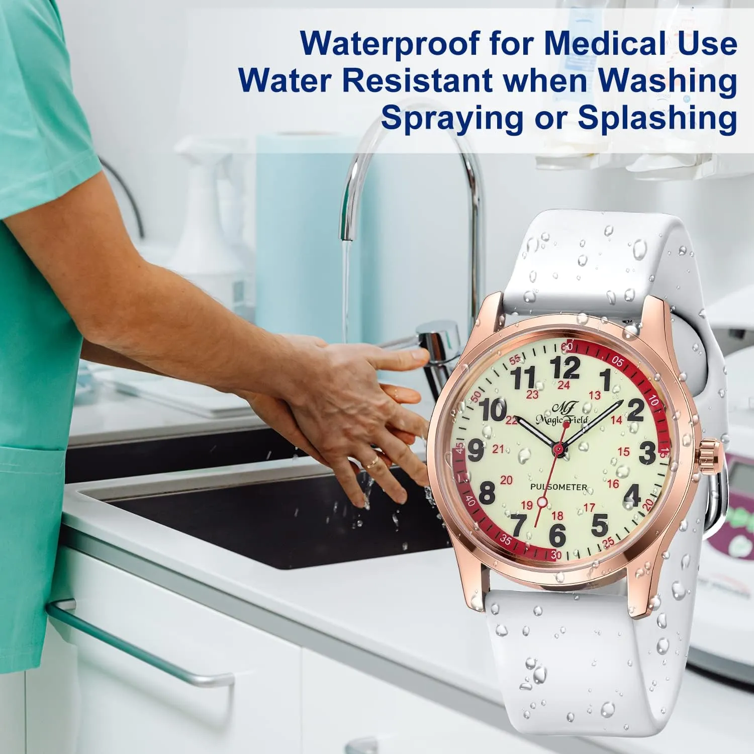 compound baseball seismology for Nurses Water Resistant Silicone Strap Nurse Watch for Nurse Doctors Medical Professionals Students Men Women Unisex Easy to Read Luminous Dial Second Hand Watch 