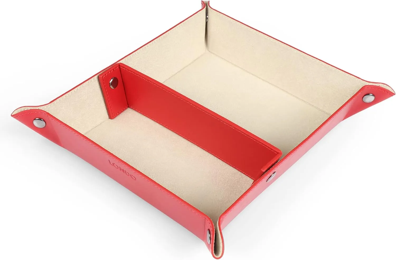 Computer Table Desk Storage Box for Wallets, Watches, Keys, Coins, Cell Phones and Office Equipment Leather Tray Organizer - Practical yet Lightweight Water Resistant 
