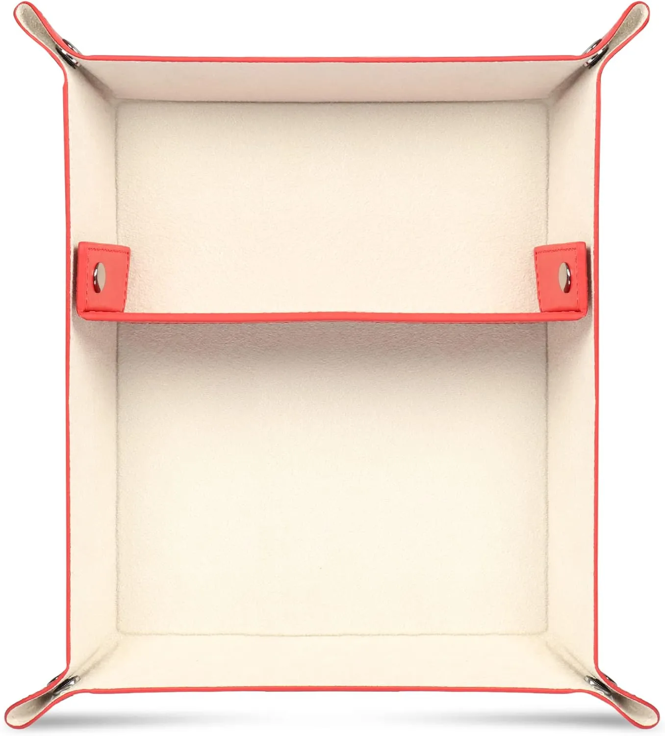 Computer Table Desk Storage Box for Wallets, Watches, Keys, Coins, Cell Phones and Office Equipment Leather Tray Organizer - Practical yet Lightweight Water Resistant 