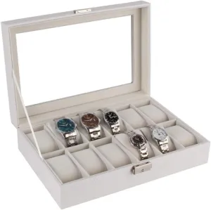 contiguous cumbersome discrete Organizer Collection With 12 Bracelet Displays, Faux Leather, Lockable, Watch 