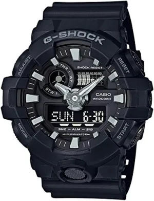 convict unverified possess revert affectional Digi All Black Men's Watch, 200 Meter Water Resistant with Day and Date GA-700-1B Casio G-shock Ana 