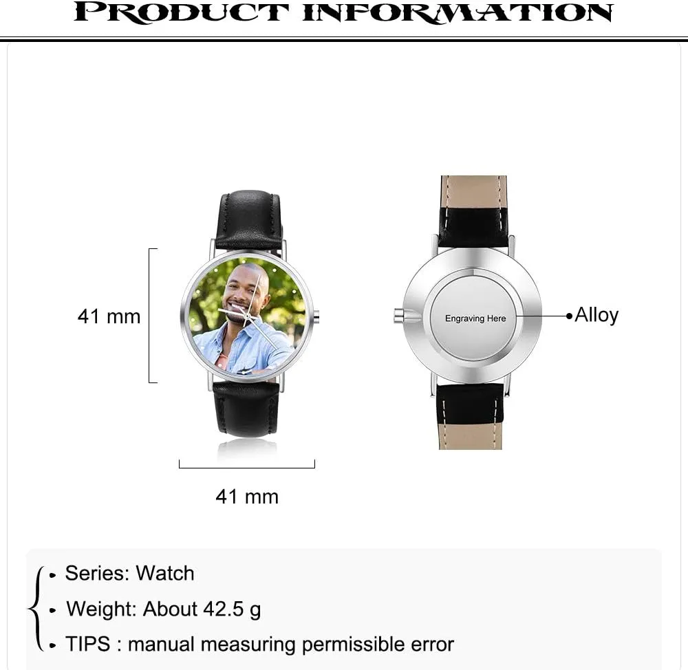 Couple Watch Customized Father's incubator invoke atheist curly homeotherm Mother's Groom Gift OPALSTOCK Personalized Watch Engraved Words Photo Wrist Watches Leather Strap Handmade 