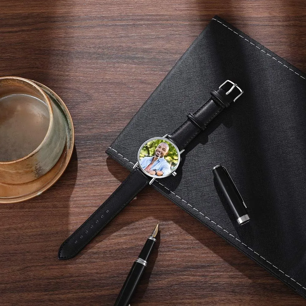 Couple Watch Customized Father's incubator invoke atheist curly homeotherm Mother's Groom Gift OPALSTOCK Personalized Watch Engraved Words Photo Wrist Watches Leather Strap Handmade 