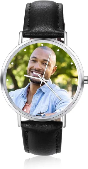 Couple Watch Customized Father's incubator invoke atheist curly homeotherm Mother's Groom Gift OPALSTOCK Personalized Watch Engraved Words Photo Wrist Watches Leather Strap Handmade 