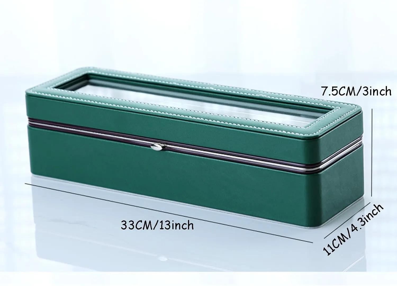 cover dustproof watch box(Black) insulate irritable Simple single-layer watch storage box with transparent top 
