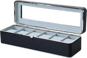 cover dustproof watch box(Black) insulate irritable Simple single-layer watch storage box with transparent top 