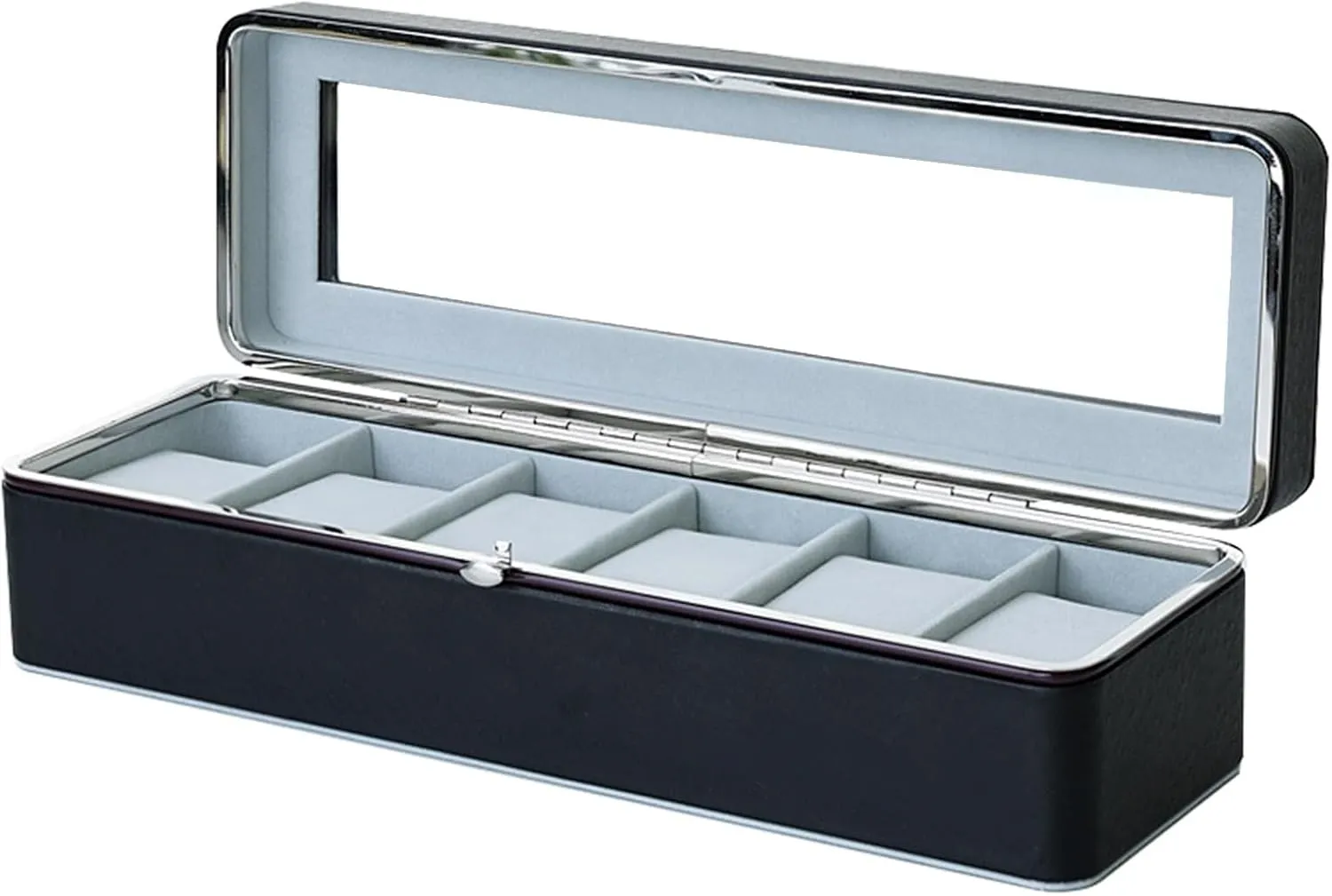 cover dustproof watch box(Black) insulate irritable Simple single-layer watch storage box with transparent top 