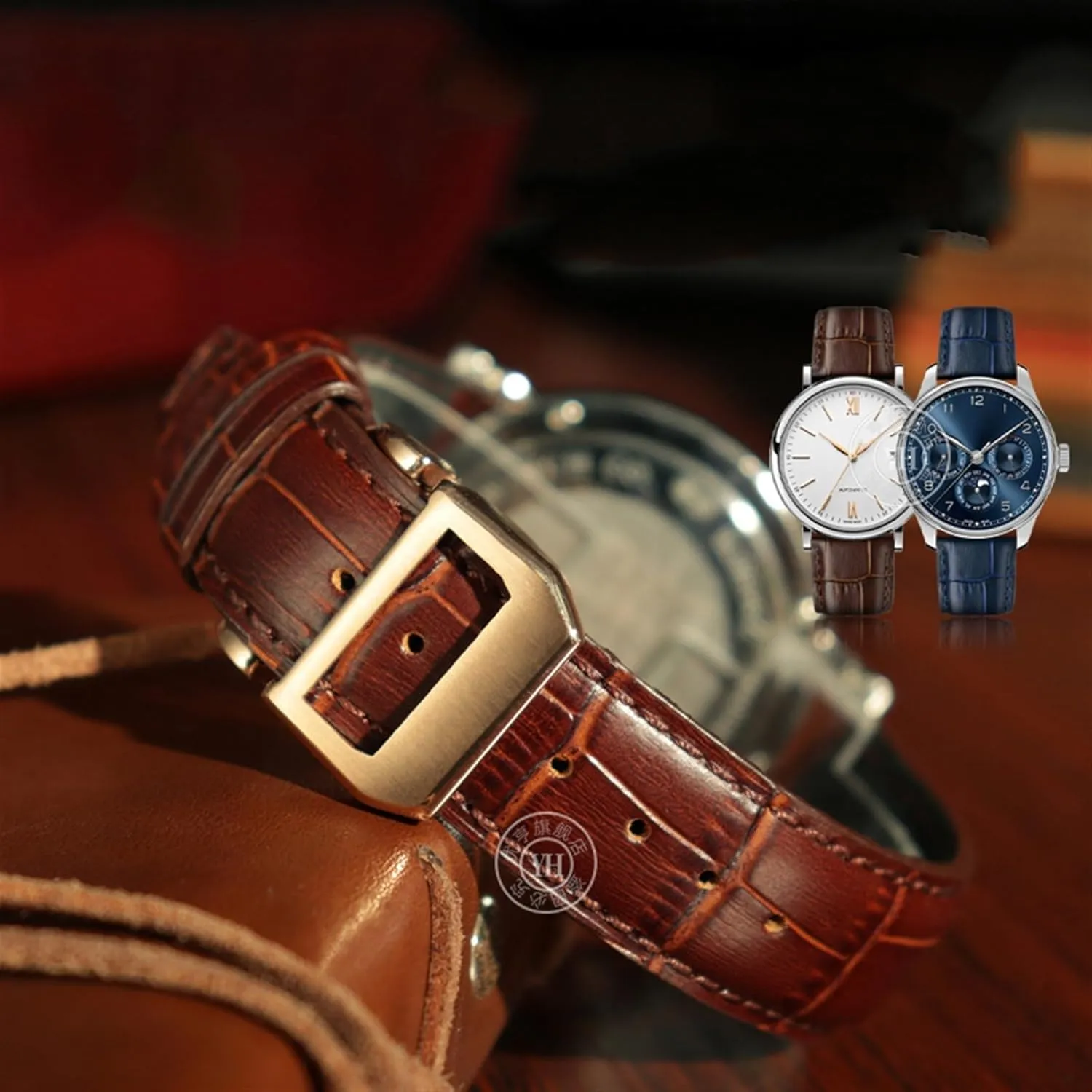 Cowhide purchase durable regulatory Leather Watch Band Replacement for IWC Portugieser Porotfino Family PILOT'S Watches Strap Folding Buckle 20mm 21mm 22mm 