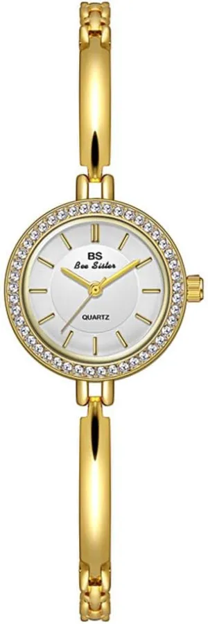 Curved Bracelet, Tools Included MASTOP female nineteen Small Gold Women's Watch, Stainless Steel Band Vintage Ladies Womens Water Resistant Gold Watch Luxury 