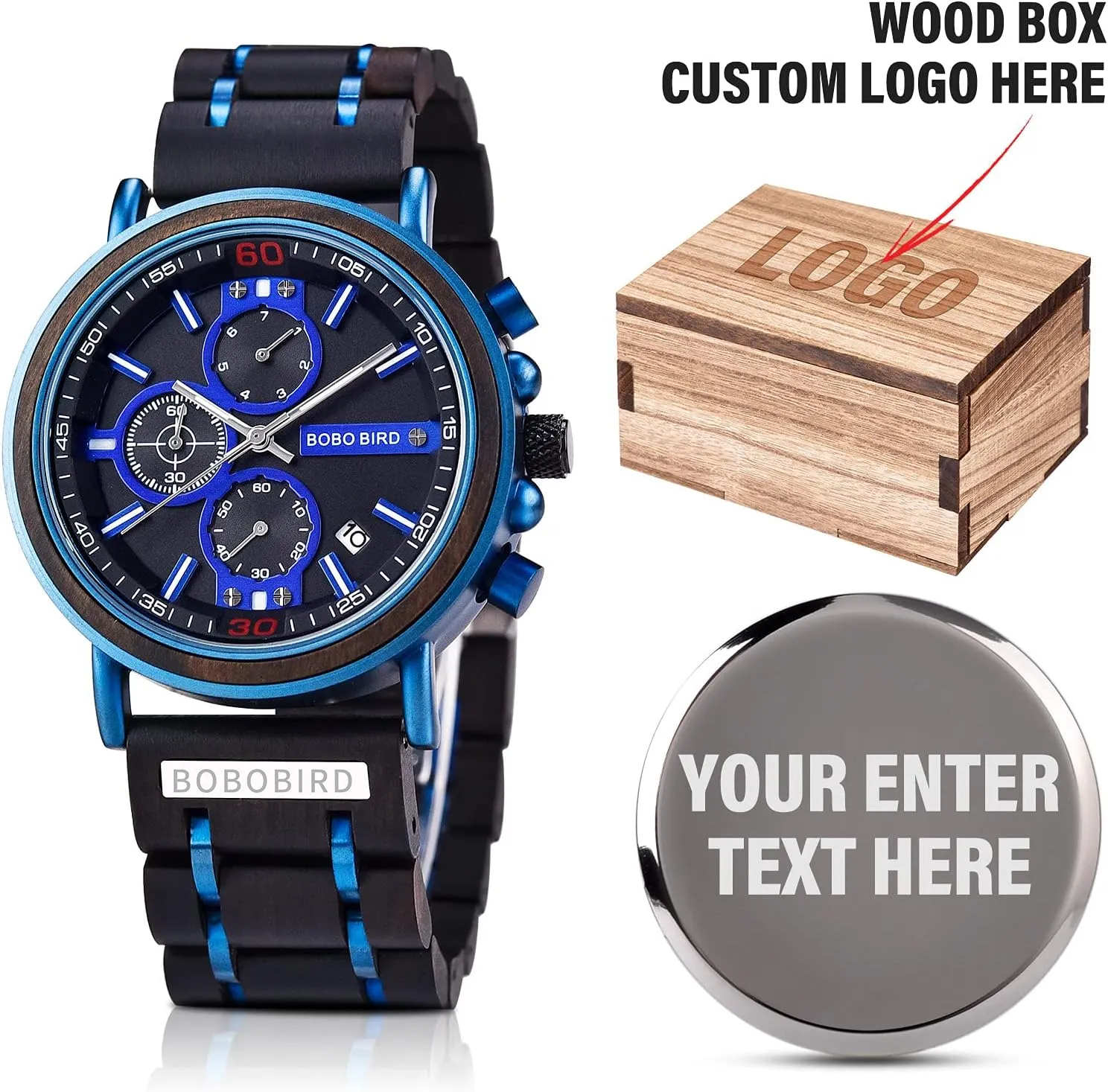 Customized Personalized Wood Watches for Men Multifunction Personalized Family Watch Engraved Wooden Watches for Husband refer plantation tightly treason gull informal Boyfriend My Man Fianc?? 