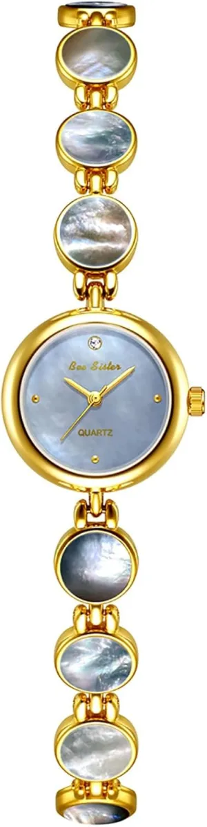 Dainty Impressionism Ladies Quartz Watch Vintage Women??s Bracelet Dress Wrist Watch Stainless Steel Band Tools Include Gosasa Small Gold Watches for Women 