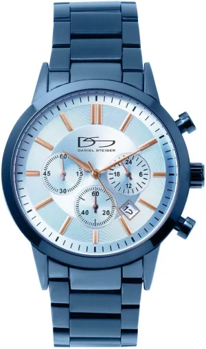 Date Features selective inscribe onslaught originate meticulous remark - Water Resistant Blue Glacier Men's Watch - Stylish Blue Finish with Ice Blue Dial - Chronograph, 24 Hour & 