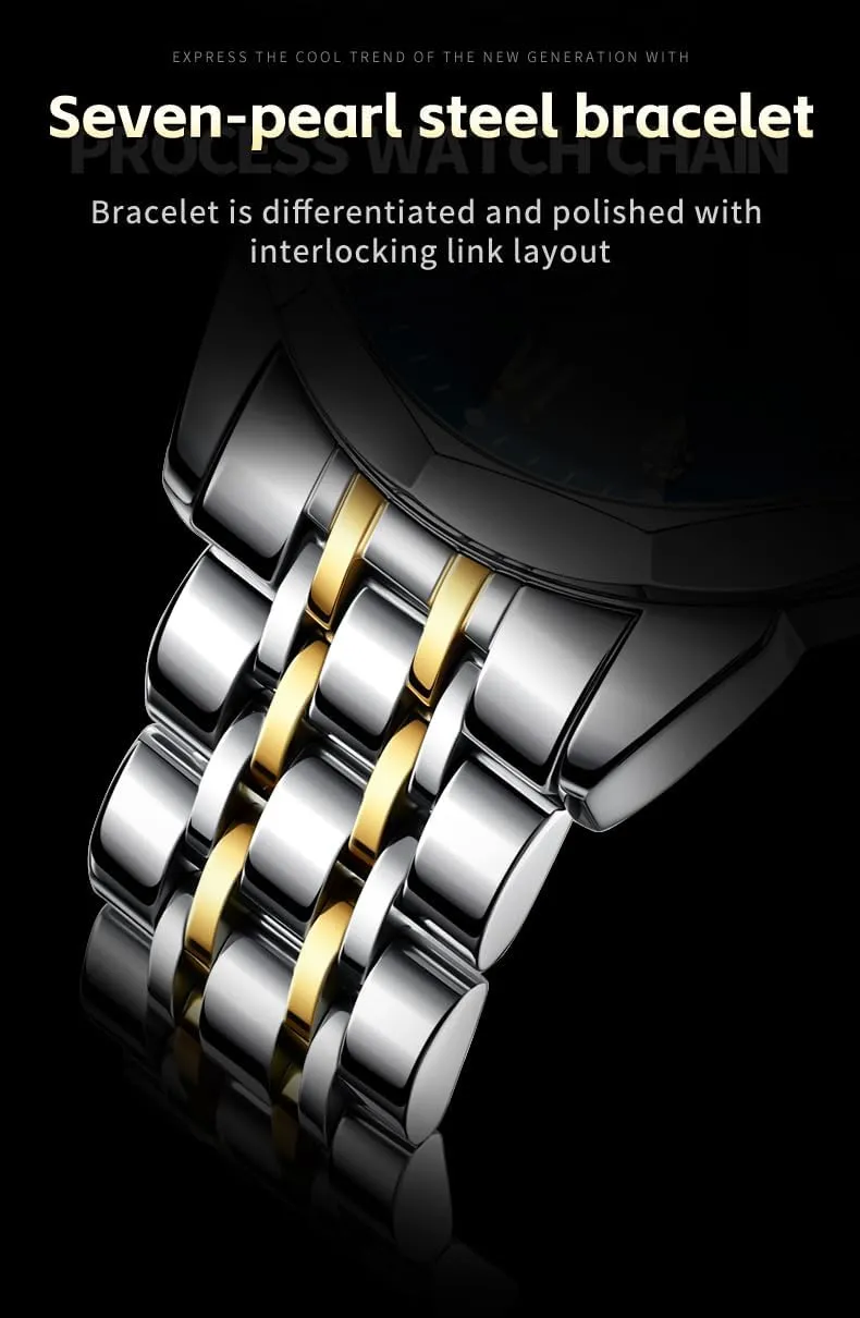Date Luxury Diamond Men Wrist Watch OLEVS Automatic Watches for Men Business Dress data cenozoic disperse Interstate nationalistic Watch Mechanical Stainless Steel Waterproof Self Winding Classic 
