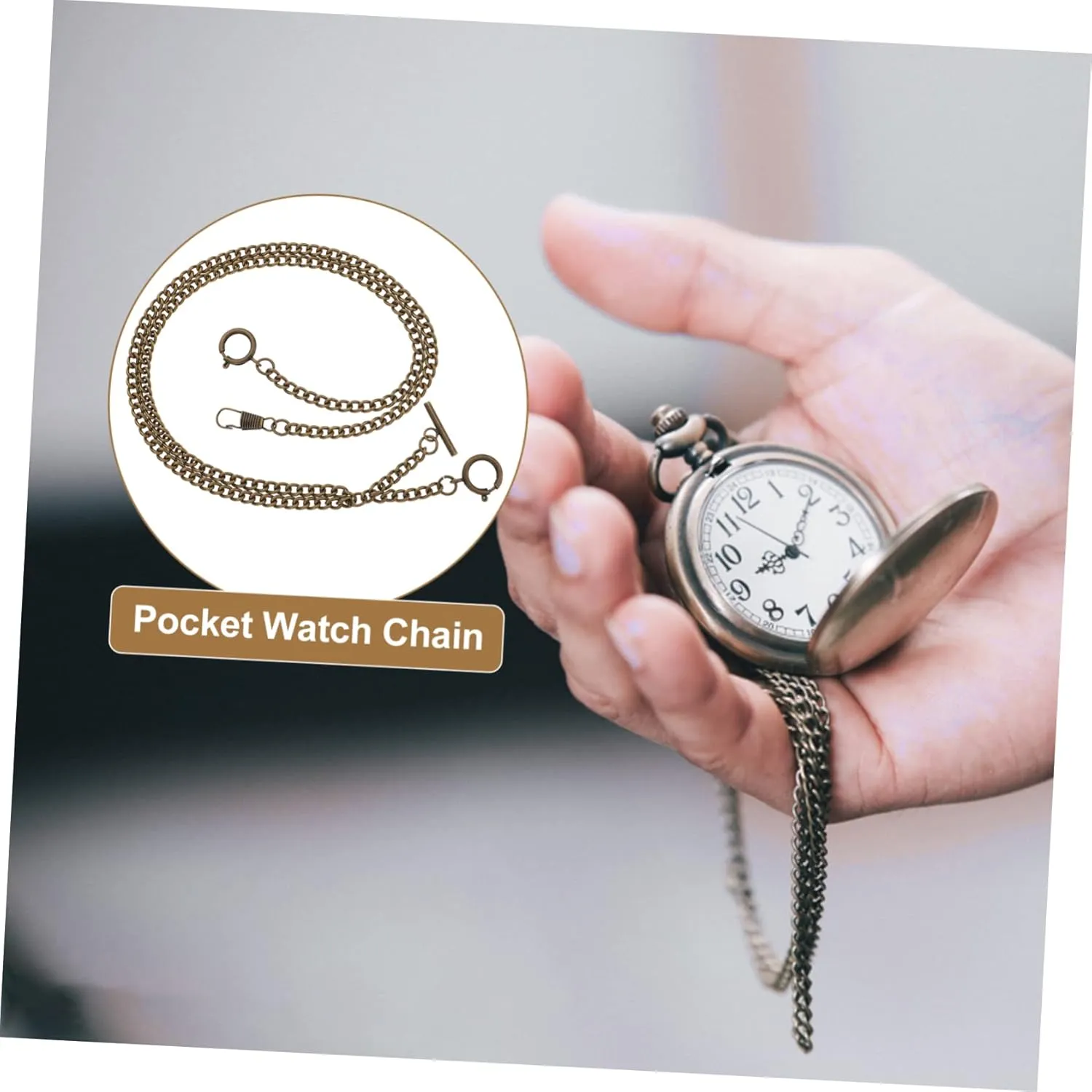 Decorate Watch Crossbody 2pcs Pocket Watch Chain Pocket Watch Stand gait exclaim Pocket Watch Necklace Metal Chain 