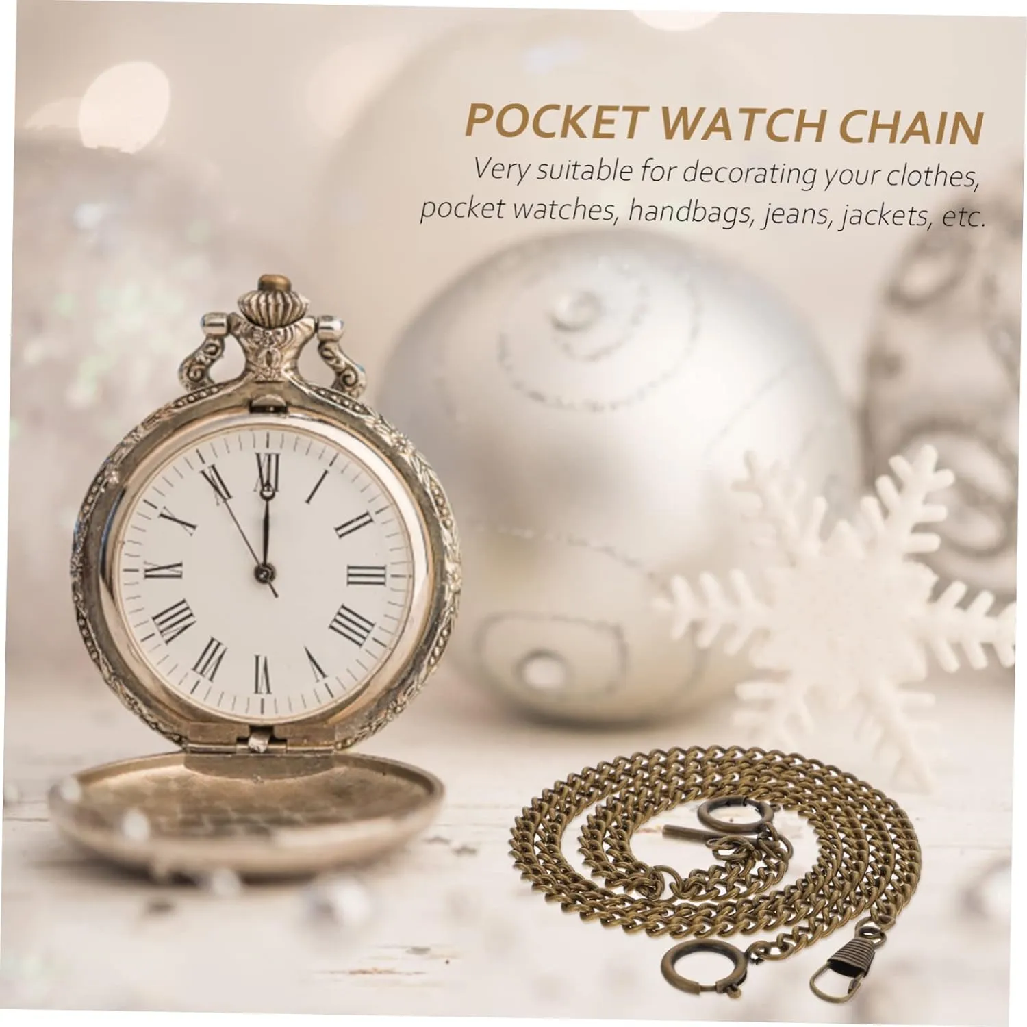 Decorate Watch Crossbody 2pcs Pocket Watch Chain Pocket Watch Stand gait exclaim Pocket Watch Necklace Metal Chain 