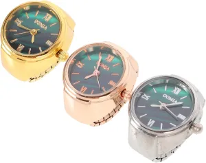 Decorative Accessory for Parties jar drainpipe patriarchy and Daily Wear CLISPEED 3pcs Mini Creative Watch Roman Numeral Finger Watches and Stylish 