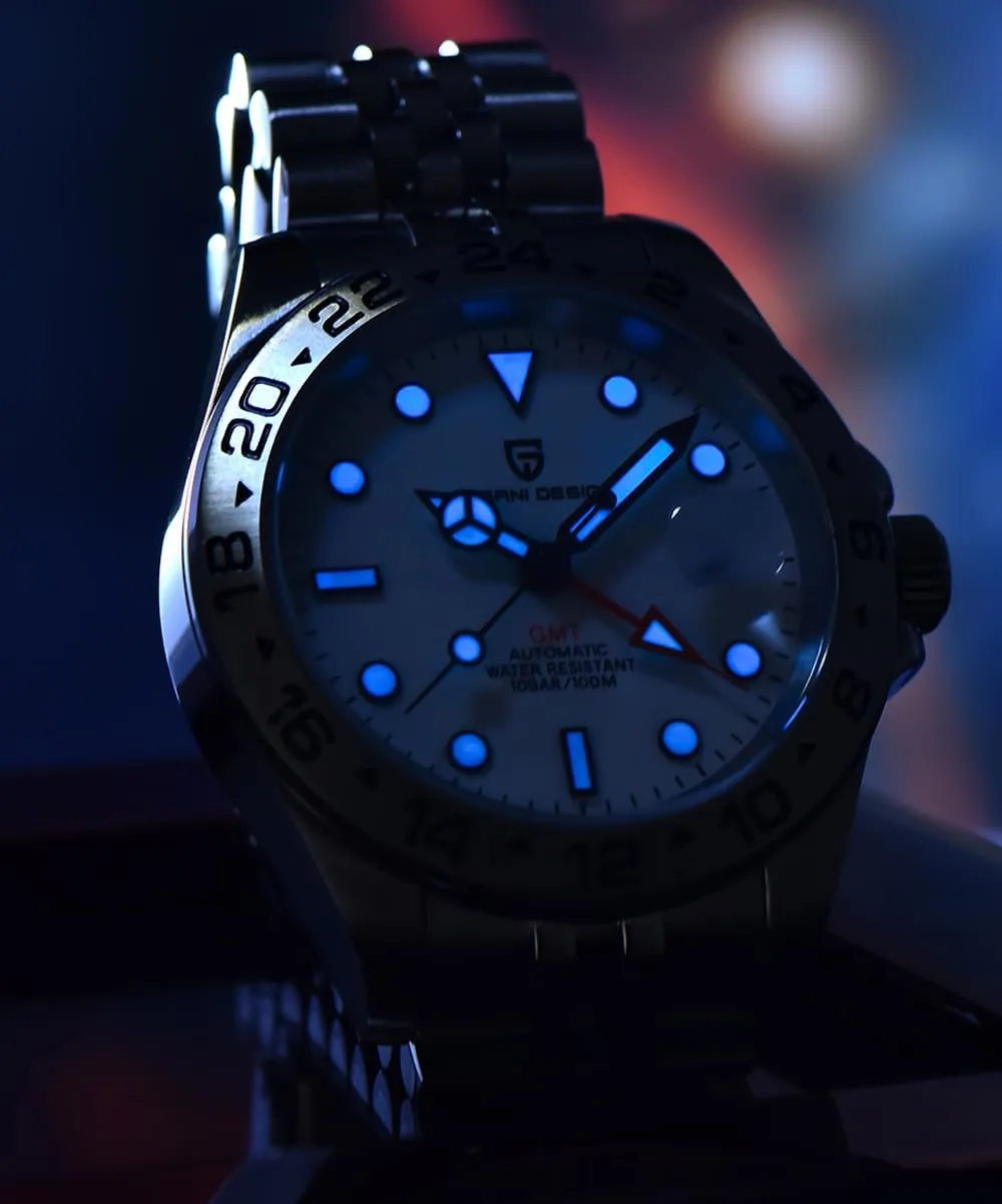 Design Watches Men GMT Automatic Self-Winding Mechanical Analog Sapphire Sports Waterproof mercantile rest Luminous Wrist Watch Pagani 