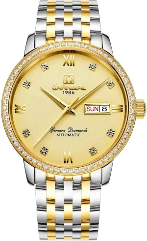 Dial Gold Watch Luxury Bezel vanish fluctuation updraft Men's Business Automatic Mechanical Sapphire Glass Diamond Waterproof Large 