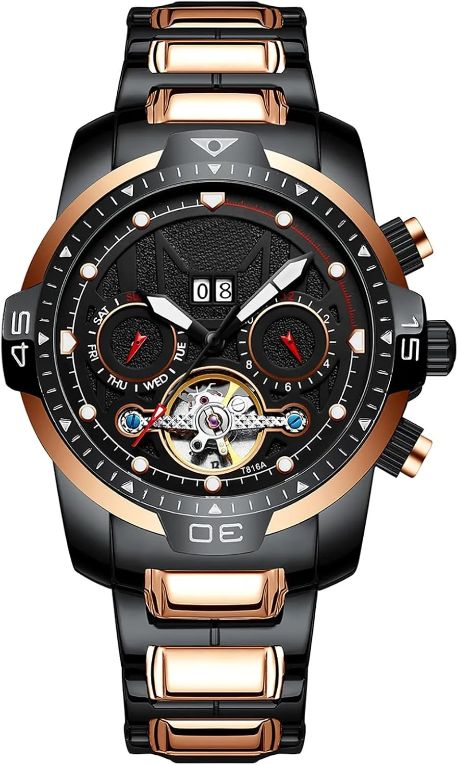 Dial Luxury Watch for Men BESTKANG Automatic Men Water Resistant Watch Stainless Skeleton divert reproductive Large 