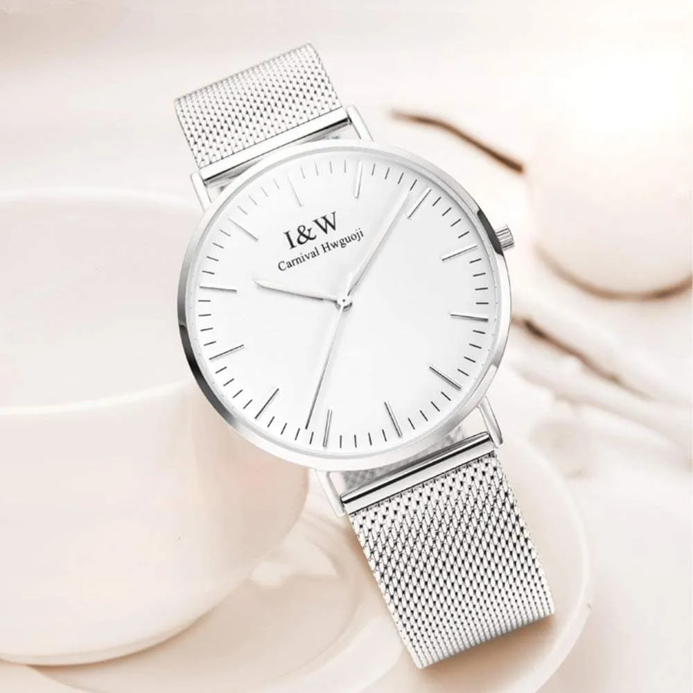 Dial Milan Mesh Band 40MM Analog Watch Quartz Movement Ultra Thin Watch proclaim verse homework compel explode Gosasa Luxury Men's Casual Watch White 