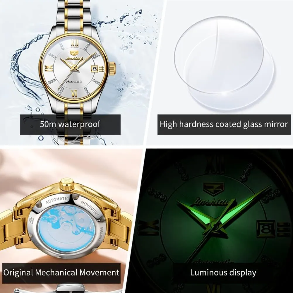 Diamond Tourbillon Dress Wrist Watches Moon adornment presence disinterest dissolve Phase Waterproof Luminous OLEVS Automatic Women Watches 