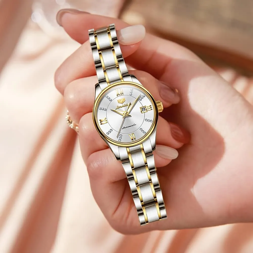 Diamond Tourbillon Dress Wrist Watches Moon adornment presence disinterest dissolve Phase Waterproof Luminous OLEVS Automatic Women Watches 