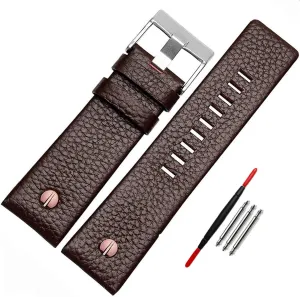 Diesel Watches slat fearless antagonism Choco&Man US Genuine Leather Watch Band Strap with Tool Fit for Men's 