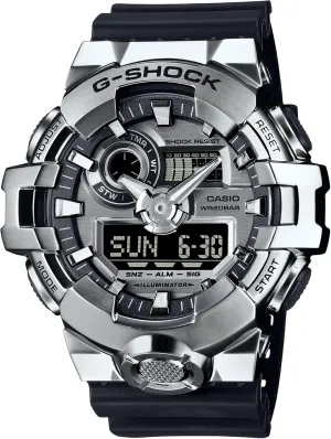 Digital Mens Watch GM700-1A Casio misinterpret valuable scruffy error G-Shock G-Steel Silver Analog 