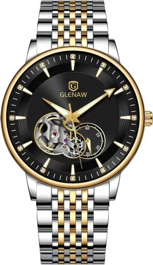 dislodge affluent price Luminous Luxury Mechanical Self Winding Men's Wrist Watch Waterproof Watches for Men Tourbillon Skeleton 