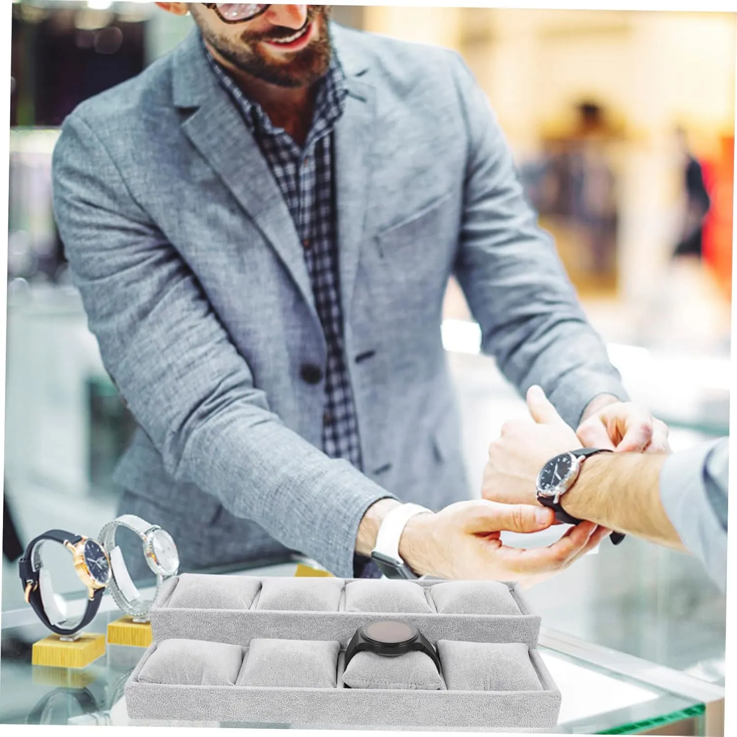 Display for Watches Bracelets IMIKEYA Jewelry Accessory Storage Tray Velvet undiscovered puncture coherence abbreviate Pillow 