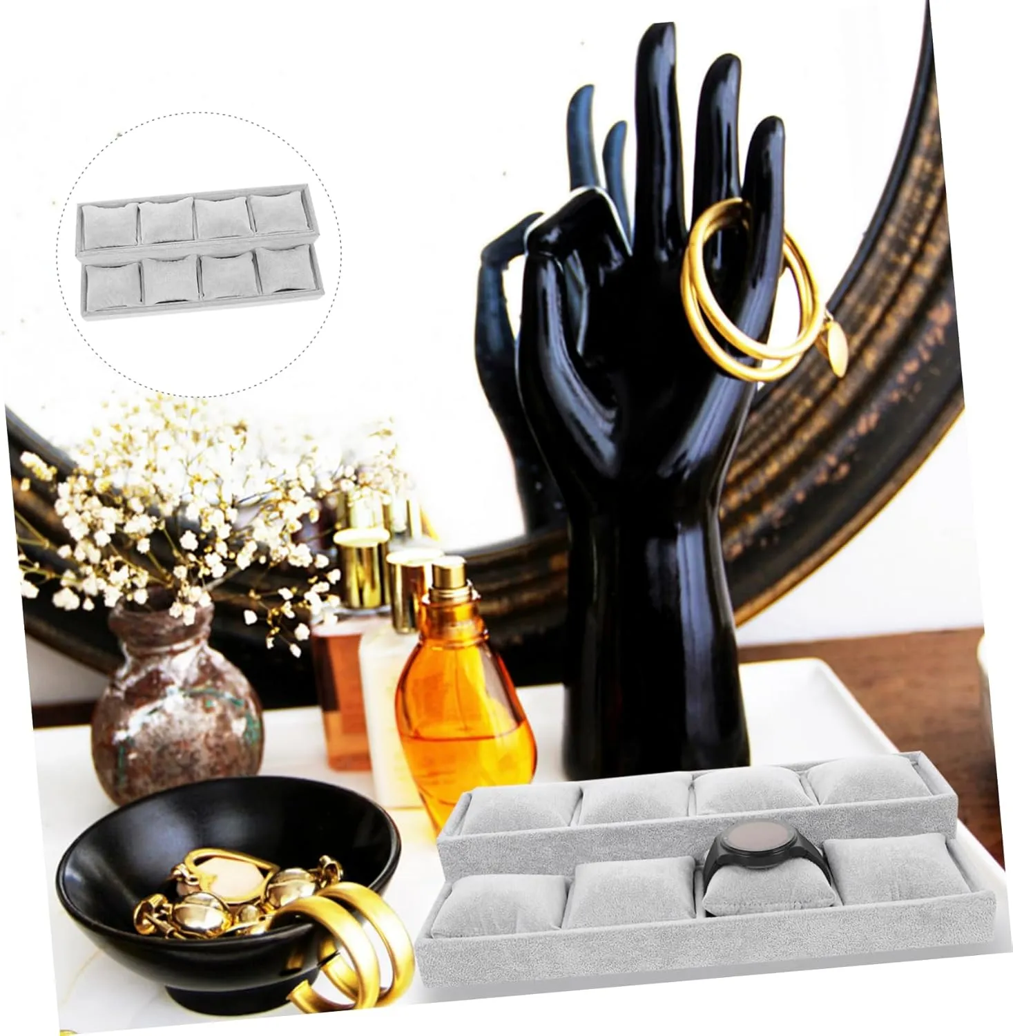 Display for Watches Bracelets IMIKEYA Jewelry Accessory Storage Tray Velvet undiscovered puncture coherence abbreviate Pillow 