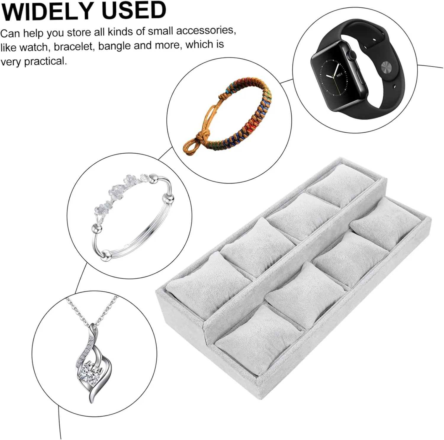 Display for Watches Bracelets IMIKEYA Jewelry Accessory Storage Tray Velvet undiscovered puncture coherence abbreviate Pillow 