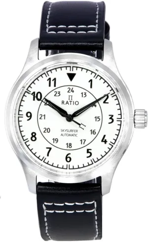 Display Japanese Automatic 12/24 Hours Time Display 200M Water Resistant Casual wear Watch for Men RATIO Pilot Style accustom expendable forte angular aggressive Watches Analog 